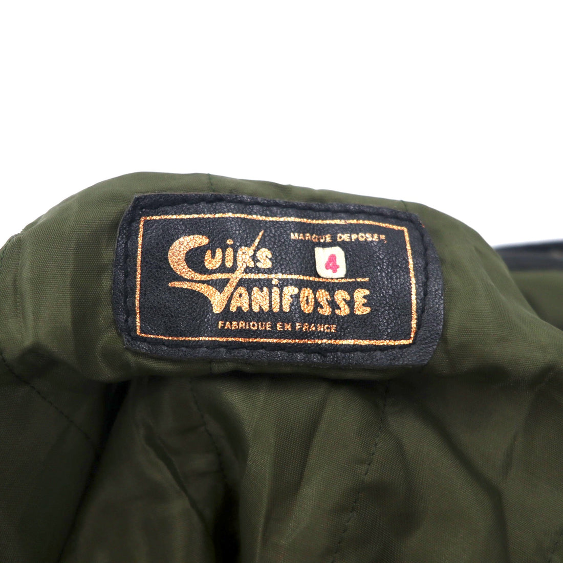 Made in France 70s CUIRS VANIFOSSE A-2 Leather Flight Jacket XL Black Leather ECLAIR Zipper Epaulettes Removable Quilted Liner