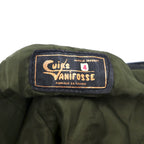 Made in France 70s CUIRS VANIFOSSE A-2 Leather Flight Jacket XL Black Leather ECLAIR Zipper Epaulettes Removable Quilted Liner