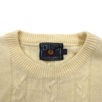 CHAPS RALPH LAUREN 90年代 フィッシャーマン アラン ニット セーター L 生成り ウール ケーブル編み