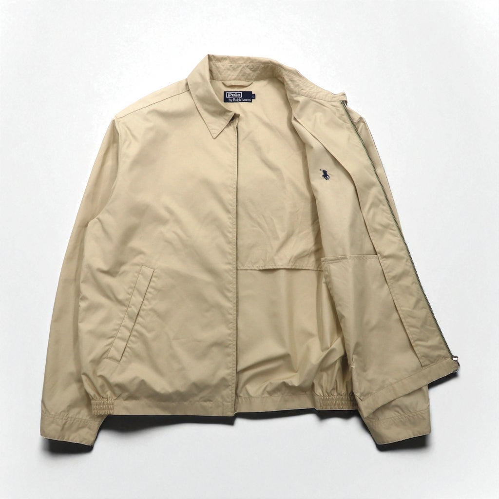 Polo by Ralph Lauren 90s Harrington Swing Jacket, Beige, Large, with Small Pony Embroidery