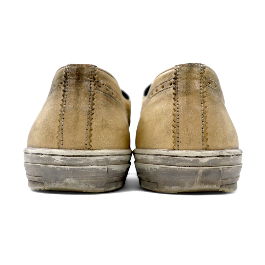 ALEXANDER McQUEEN Vintage Distressed Skull Medallion Shoes Leather Sneakers 27cm Beige Leather Skull 7879