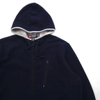 CHAPS RALPH LAUREN フルジップパーカー L ネイビー フリースライナー ポリエステル
