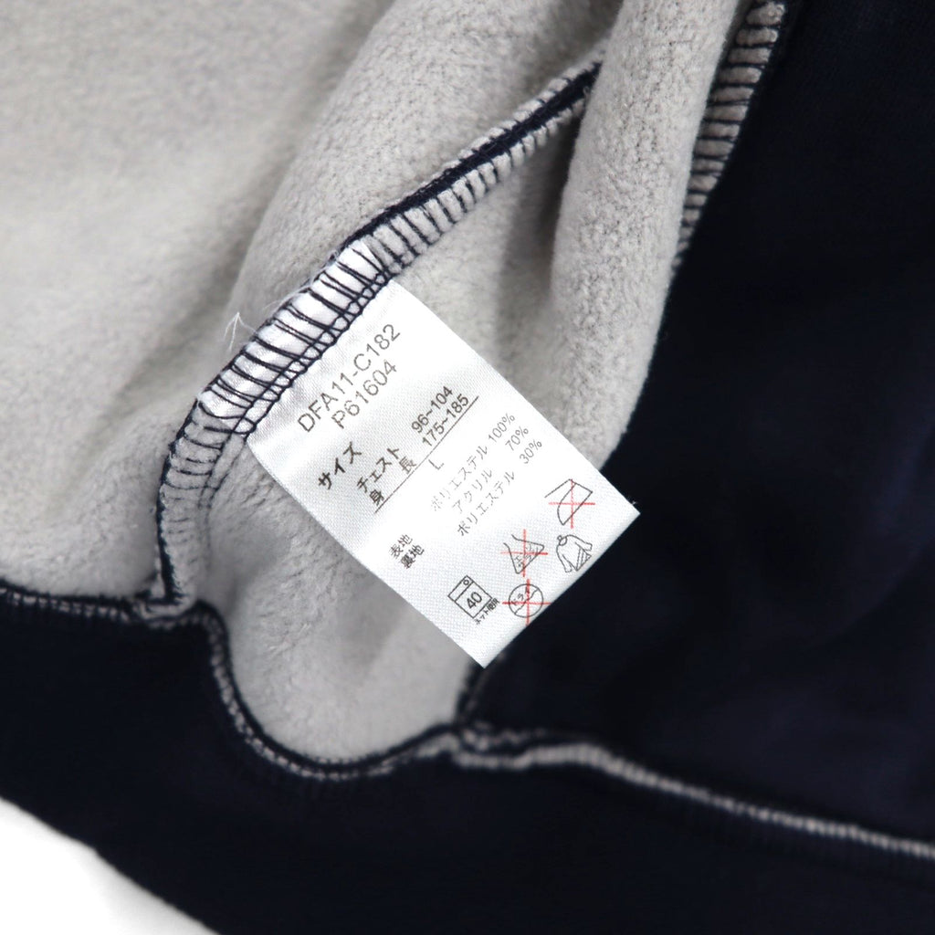CHAPS RALPH LAUREN フルジップパーカー L ネイビー フリースライナー ポリエステル