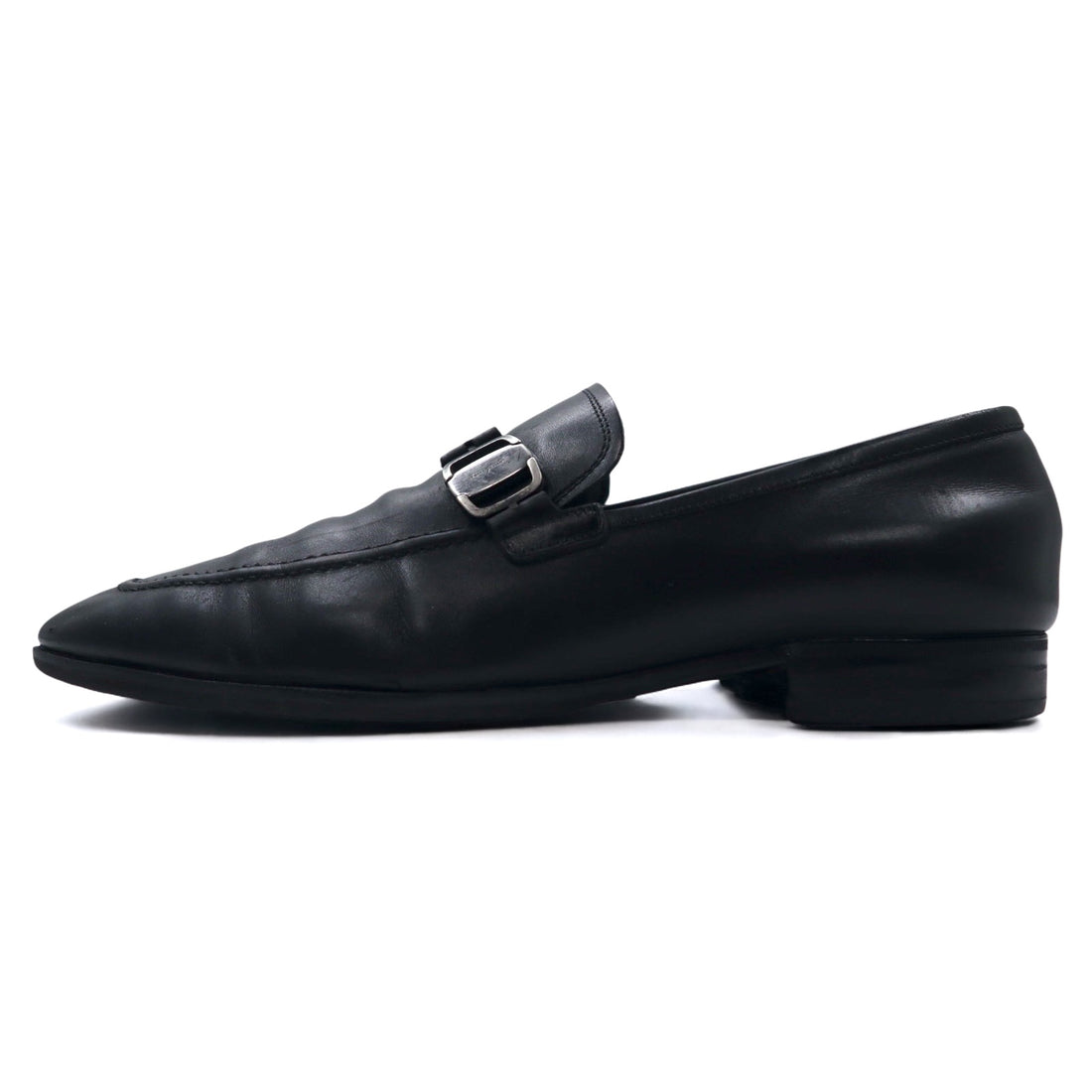 Salvatore Ferragamo Italian Made Gancini Bit Loafers 26cm Black Leather 49VF 54959