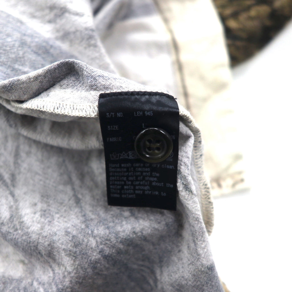 Leh Haori Shirt, Size L, Beige, All-Over Print, Indian Cotton, Art Graphics, 945