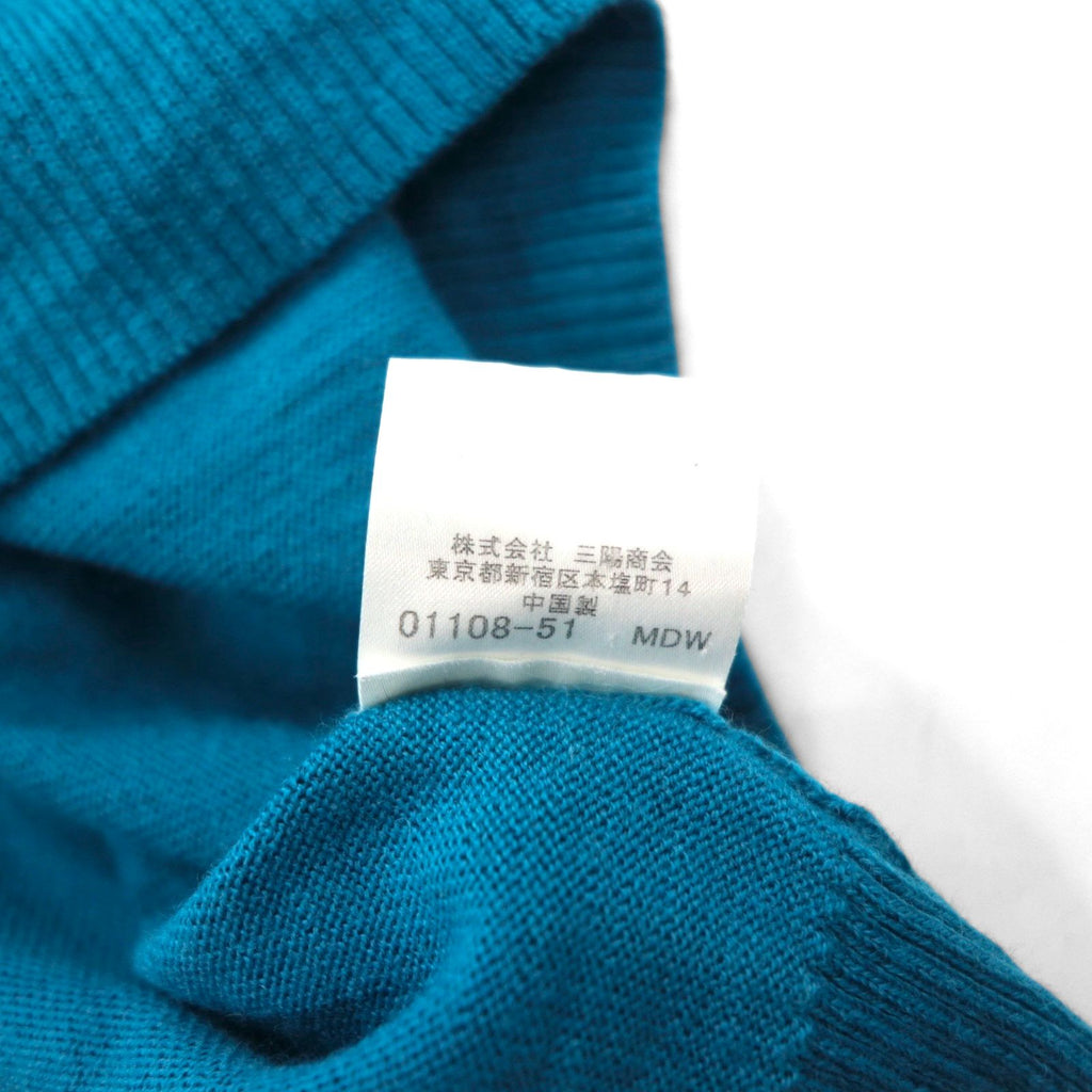 BURBERRY BLACK LABEL Half-Zip Driver's Knit Sweater, Size L, Lambswool, with Chest Pocket