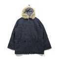 ALPHA INDUSTRIES N-3B Denim Flight Jacket, XL, with Boa Liner and Detachable Fur Lining