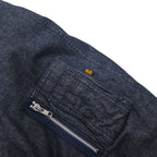 ALPHA INDUSTRIES N-3B Denim Flight Jacket, XL, with Boa Liner and Detachable Fur Lining