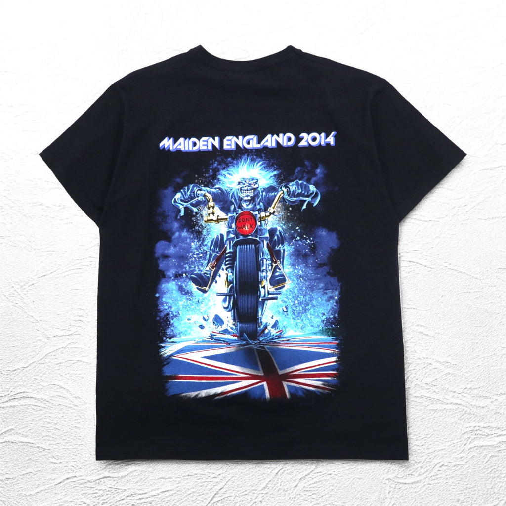 IRON MAIDEN アイアン メイデン バンド Tシャツ L ブラック 両面プリント ユニオンジャック FRUIT OF THE LOOM モロッコ製
