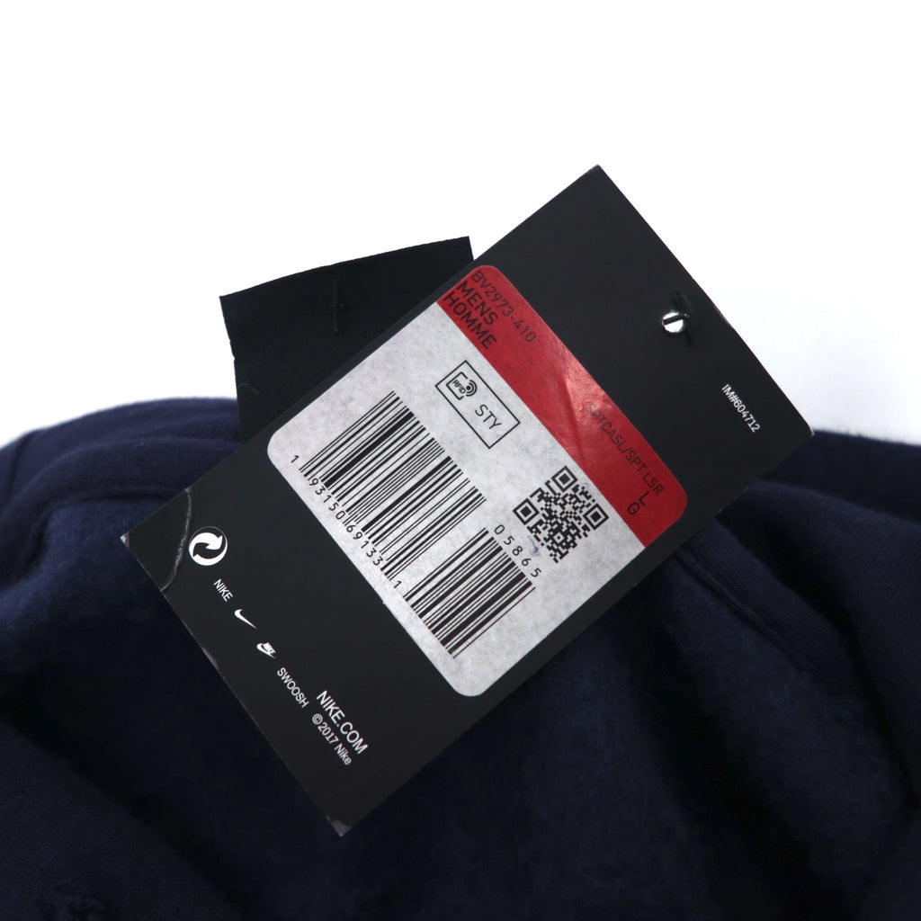 NIKE スウォッシュロゴ プリント プルオーバーパーカー L ネイビー NSW CLUB HOODIE BV2973-410 パキスタン製 未使用品
