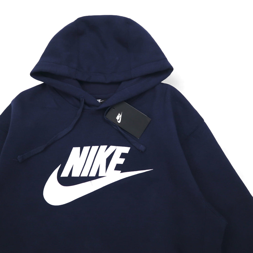 NIKE スウォッシュロゴ プリント プルオーバーパーカー L ネイビー NSW CLUB HOODIE BV2973-410 パキスタン製 未使用品