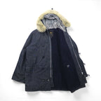 ALPHA INDUSTRIES N-3B Denim Flight Jacket, XL, with Boa Liner and Detachable Fur Lining