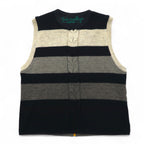 Castelbajac sport Made in Italy 90s Different material switching Full zip vest M Black Character embroidery