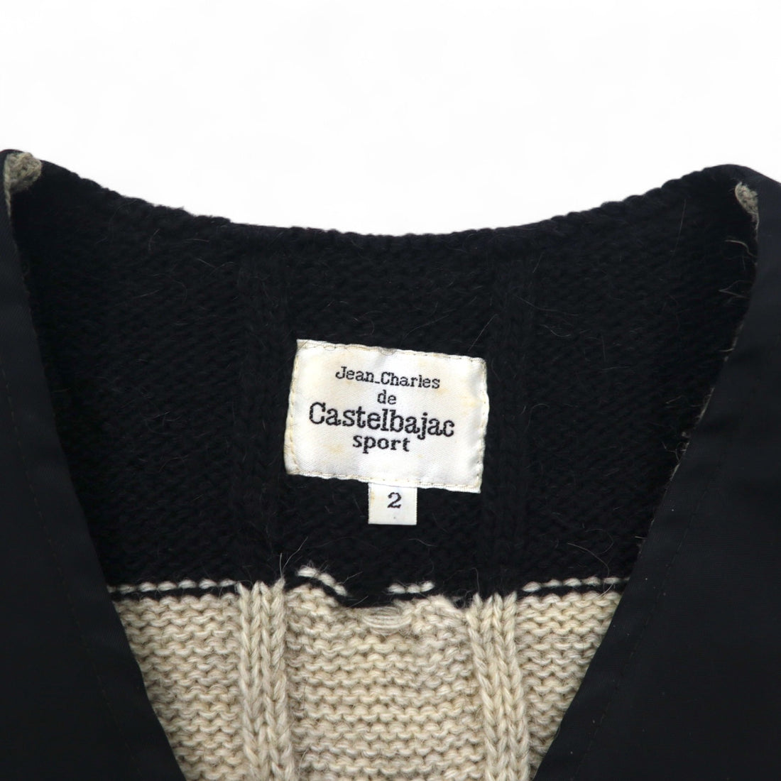 Castelbajac sport Made in Italy 90s Different material switching Full zip vest M Black Character embroidery