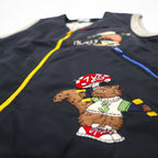 Castelbajac sport Made in Italy 90s Different material switching Full zip vest M Black Character embroidery