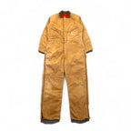 carhartt 70年代 USA製 ダック パデット オールインワン つなぎ L キャメル キルティングライナー GRIPPER ZIPPER 996QZ