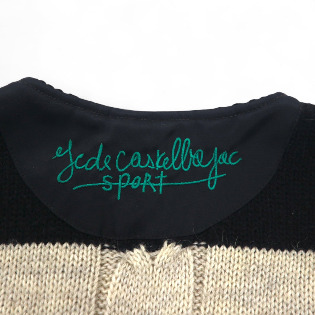 Castelbajac sport Made in Italy 90s Different material switching Full zip vest M Black Character embroidery