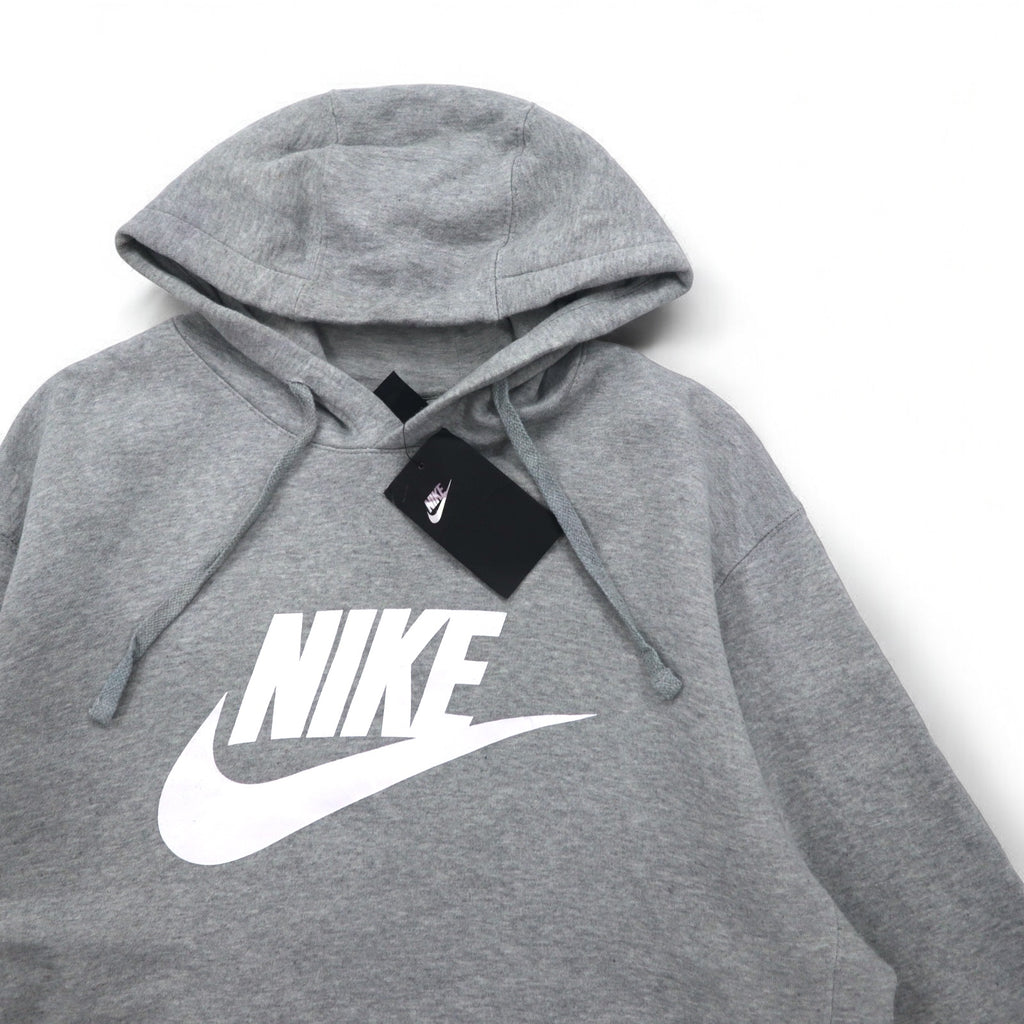 NIKE Swoosh Logo Print Pullover Hoodie L Grey NSW CLUB HOODIE BV2973-063 Made in Pakistan Unused