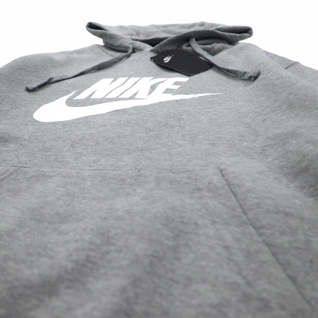 NIKE Swoosh Logo Print Pullover Hoodie L Grey NSW CLUB HOODIE BV2973-063 Made in Pakistan Unused