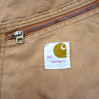 carhartt 70年代 USA製 ダック パデット オールインワン つなぎ L キャメル キルティングライナー GRIPPER ZIPPER 996QZ