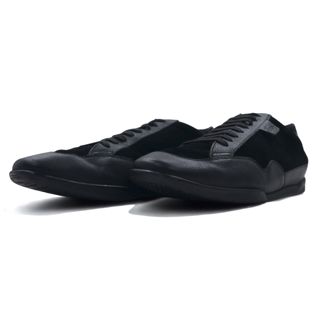 GUCCI Made in Italy German Trainer Leather Sneakers 26.5cm Black Suede 317052
