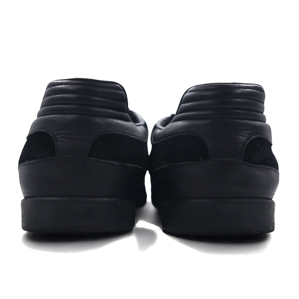 GUCCI Made in Italy German Trainer Leather Sneakers 26.5cm Black Suede 317052