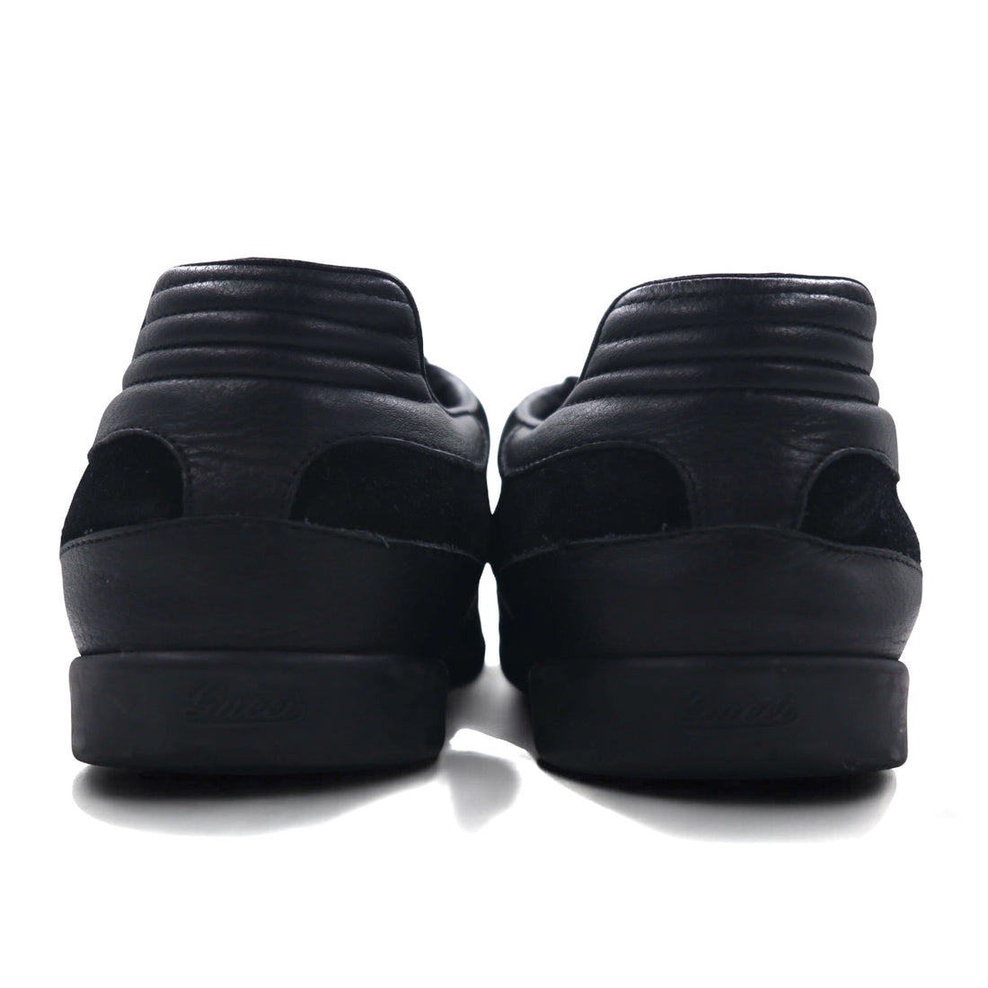 GUCCI Made in Italy German Trainer Leather Sneakers 26.5cm Black Suede 317052