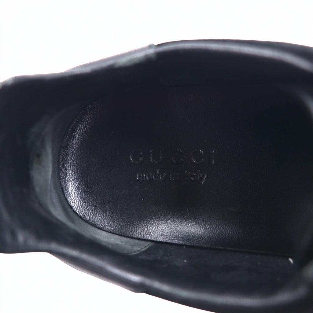 GUCCI Made in Italy German Trainer Leather Sneakers 26.5cm Black Suede 317052