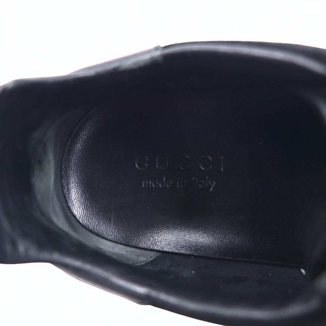 GUCCI Made in Italy German Trainer Leather Sneakers 26.5cm Black Suede 317052