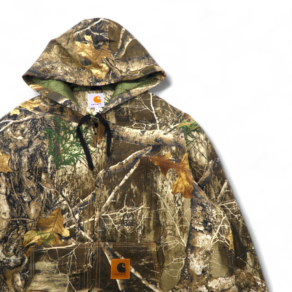 carhartt リメイク 再構築 リアルツリーカモ アクティブジャケット パーカー L カーキ コットン