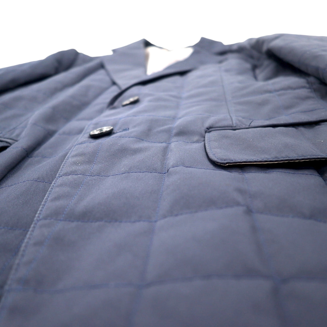 DESIGNWORKS D-LINE 2B Quilted Tailored Jacket 46 Navy Polyester Made in Japan