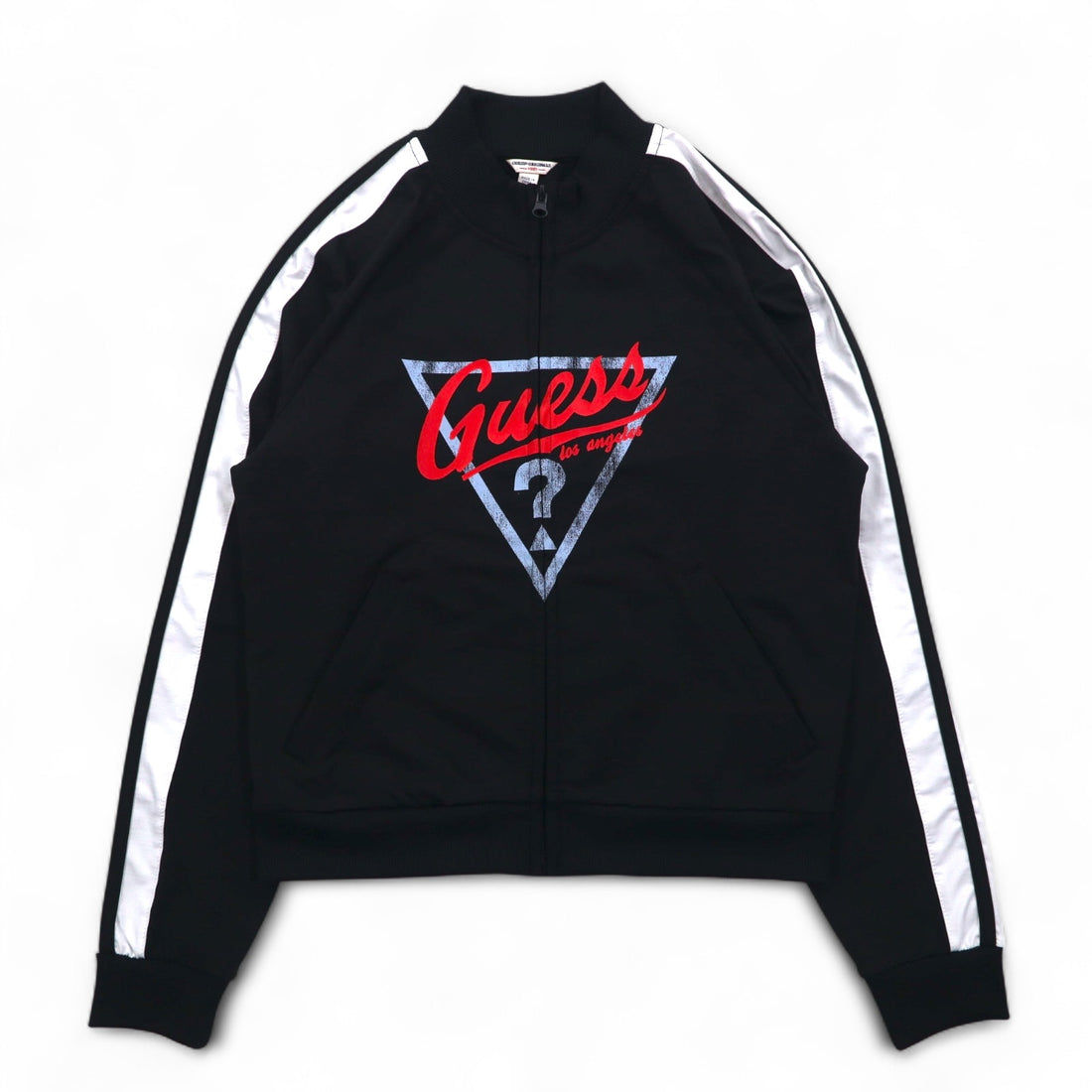 GUESS ORIGINALS Track Jacket Jersey M Black Side Line Logo Print