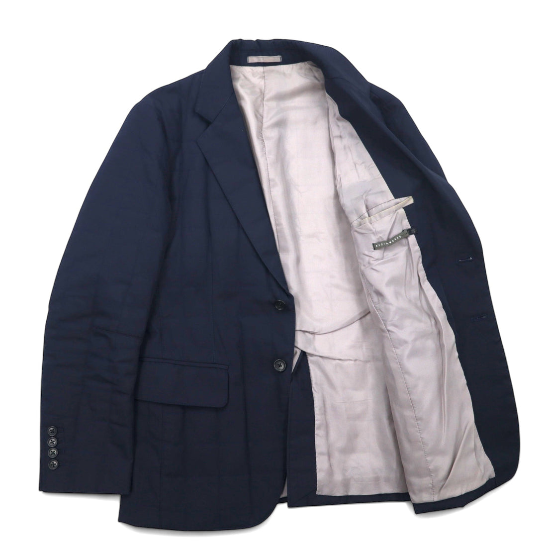 DESIGNWORKS D-LINE 2B Quilted Tailored Jacket 46 Navy Polyester Made in Japan