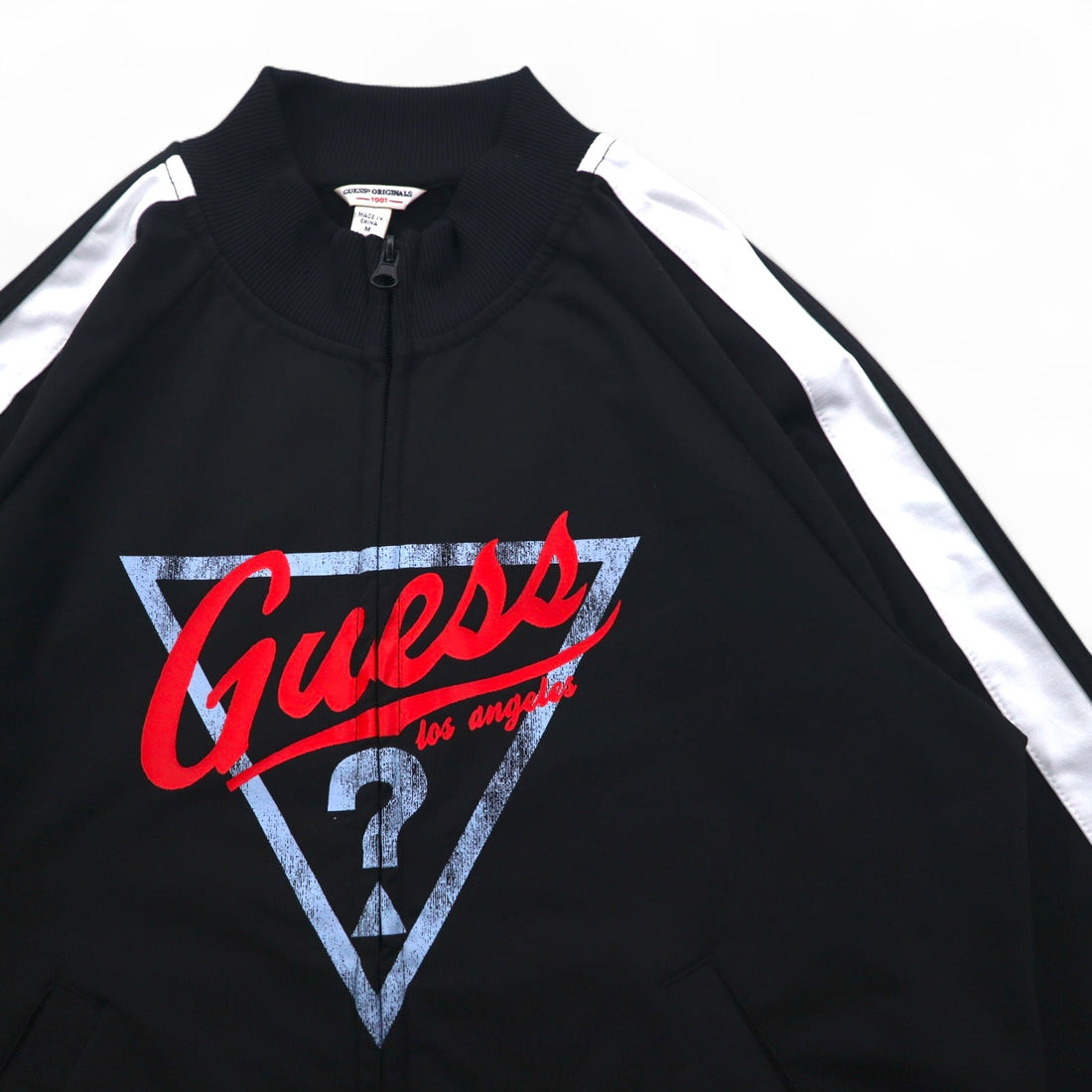 GUESS ORIGINALS Track Jacket Jersey M Black Side Line Logo Print