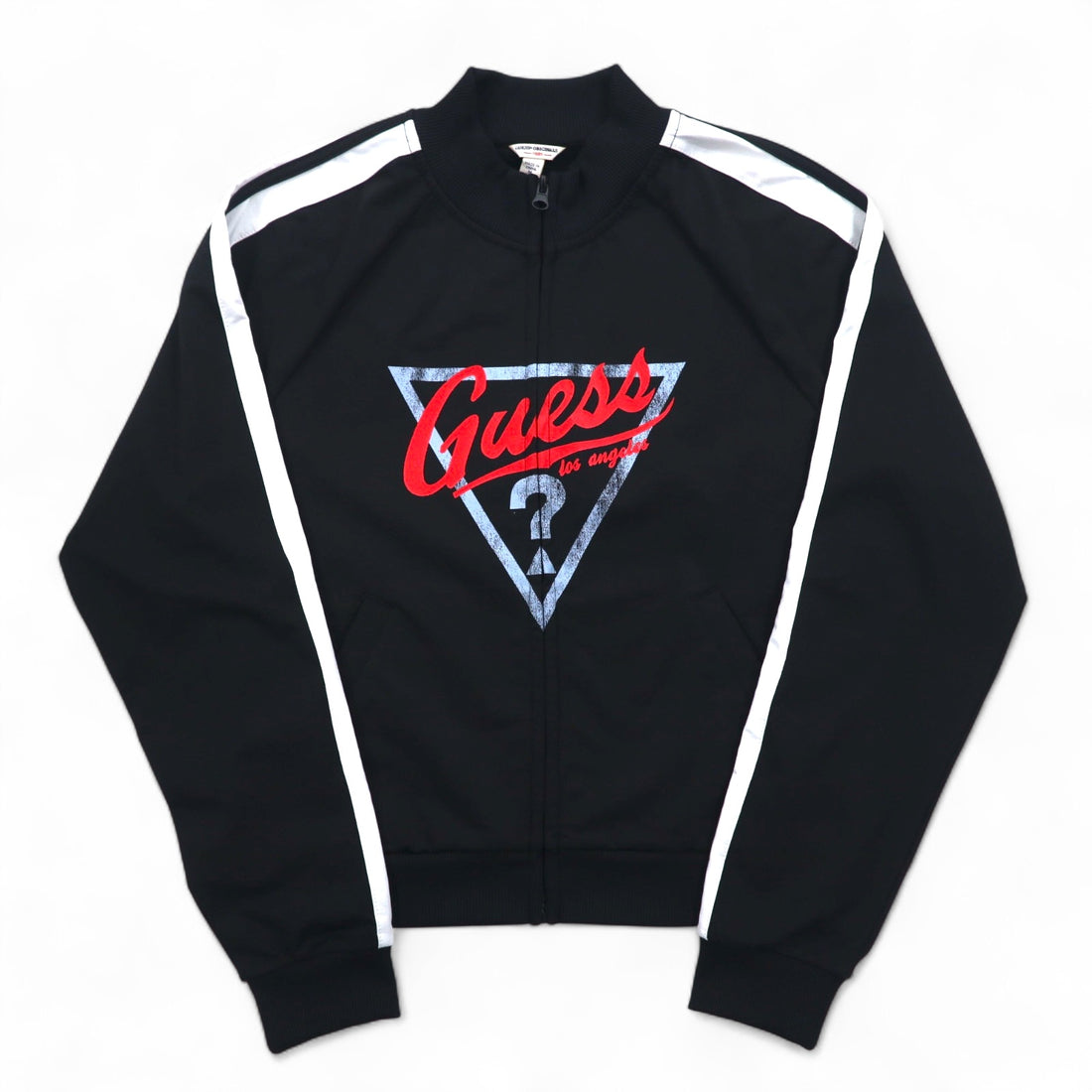 GUESS ORIGINALS Track Jacket Jersey M Black Side Line Logo Print