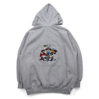WARNER BROS. 90s Looney Tunes Character Embroidery Half Zip Hoodie XL Gray ACME CLOTHING CO.