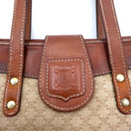 CELINE Made in Italy Old Macadam Tote Bag Beige Logo All-over Print Riri Zip M06