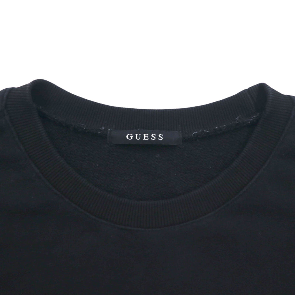 GUESS Triangle Logo Print Sweatshirt L Black Cotton