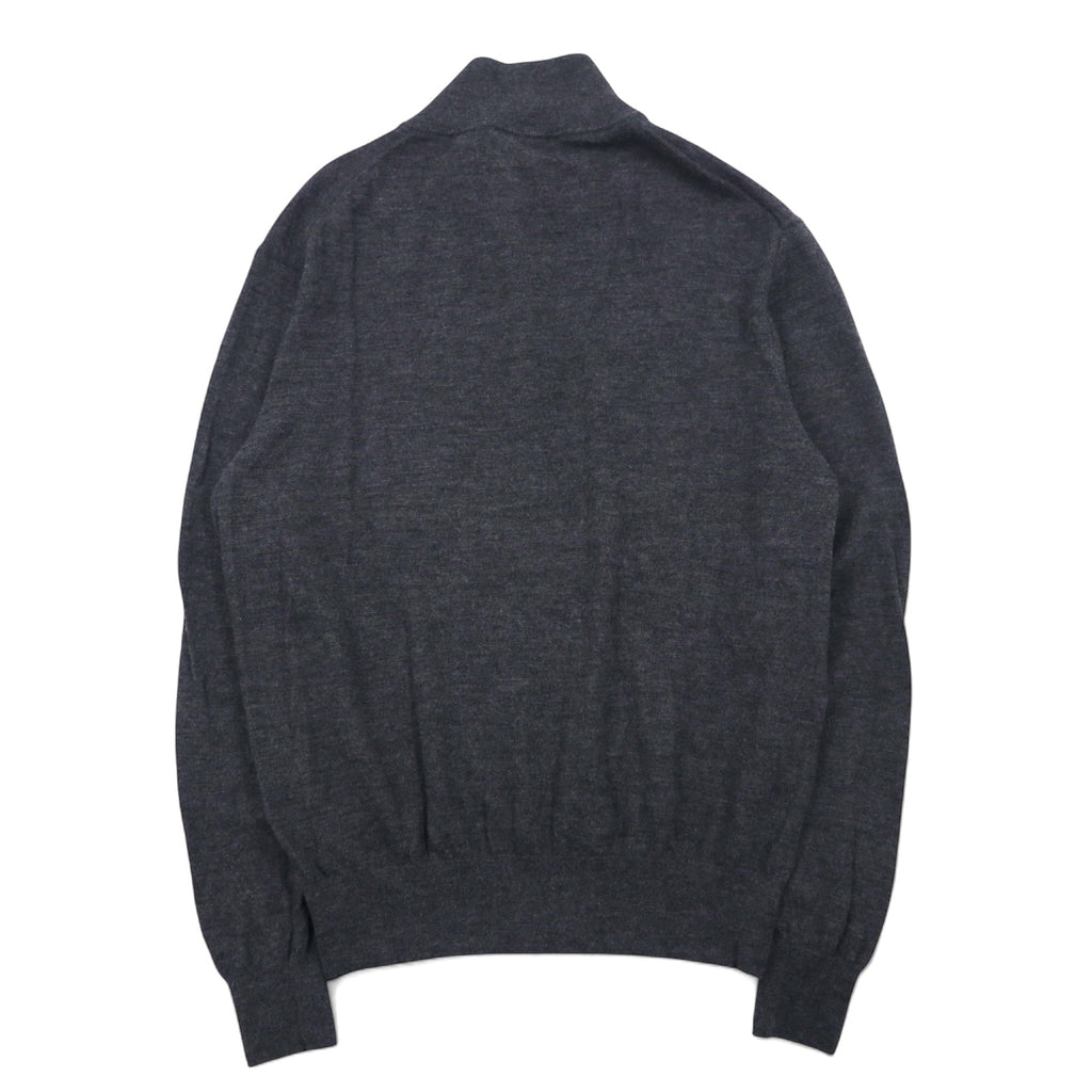 Polo by Ralph Lauren half button merino wool knit sweater, XL, grey, wool, high neck