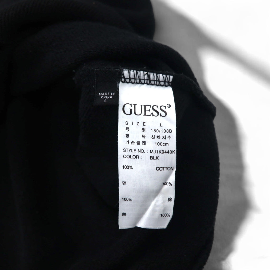 GUESS Triangle Logo Print Sweatshirt L Black Cotton