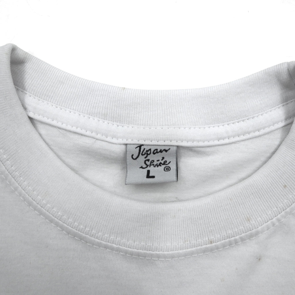 Japan Shine 浮世絵 プリント Tシャツ L ホワイト コットン 日本画 歌舞伎 尾上菊五郎