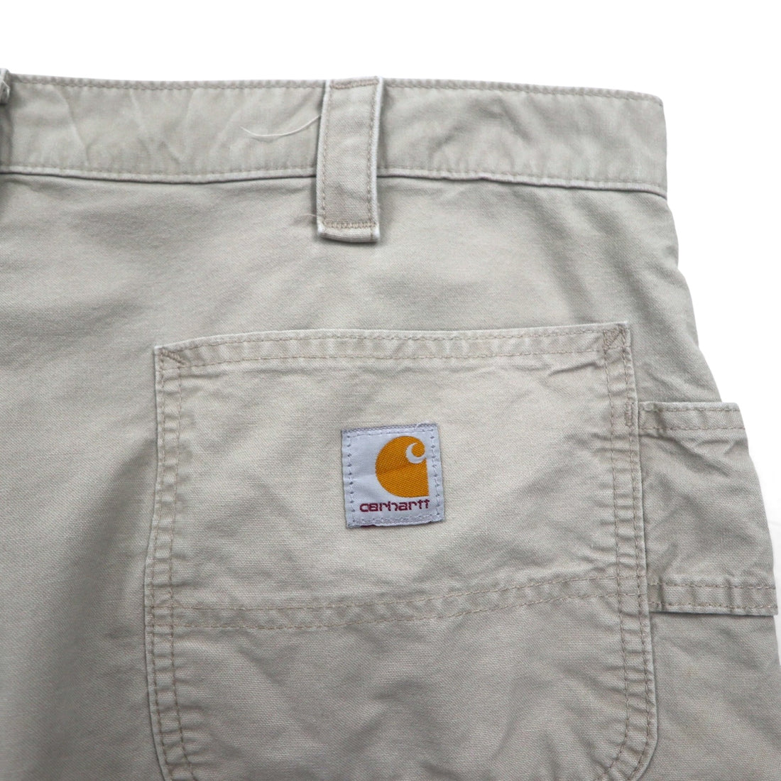 Carhartt Canvas Utility Work Shorts, duck-dyed, beige, size XL, B147, made in Mexico.