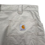 Carhartt Canvas Utility Work Shorts, duck-dyed, beige, size XL, B147, made in Mexico.