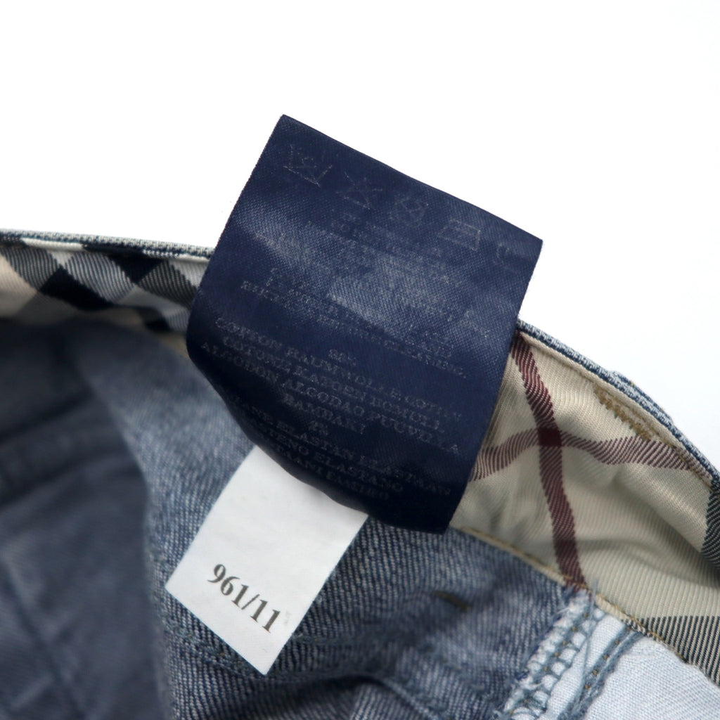 BURBERRY Made in Italy Nova Check Boot Cut Denim Pants 10 Blue Cotton Stretch