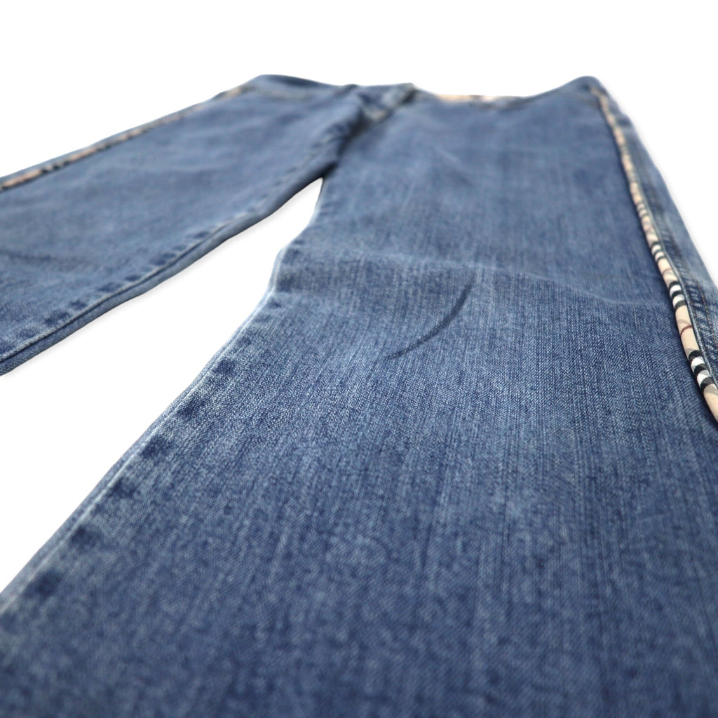 BURBERRY Made in Italy Nova Check Boot Cut Denim Pants 10 Blue Cotton Stretch
