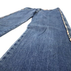 BURBERRY Made in Italy Nova Check Boot Cut Denim Pants 10 Blue Cotton Stretch
