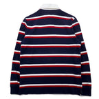 Polo by Ralph Lauren 90年代 ボーダー ラガーシャツ M ネイビー コットン スモールポニー 刺繍 スリランカ製