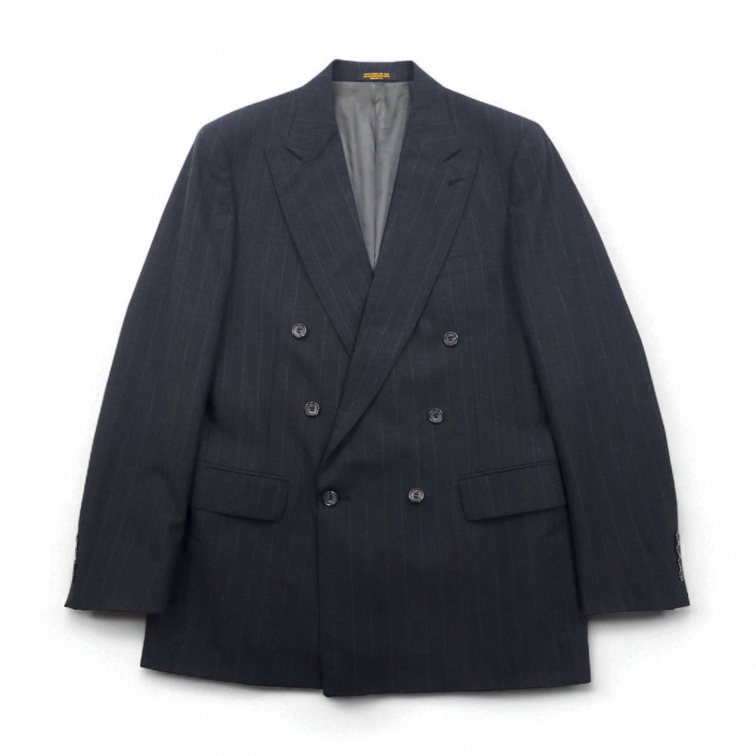 Vintage 80s USA Made Pinstripe Double Breasted Blazer Jacket EVAN PICONE 80年代 USA製 ダブル テーラードジャケット ブレザー L ユニオンメイド ACTWUタグ TAILORED FOR FOLEYS