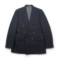 Vintage 80s USA Made Pinstripe Double Breasted Blazer Jacket EVAN PICONE 80年代 USA製 ダブル テーラードジャケット ブレザー L ユニオンメイド ACTWUタグ TAILORED FOR FOLEYS