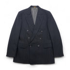 Vintage 80s USA Made Pinstripe Double Breasted Blazer Jacket EVAN PICONE 80年代 USA製 ダブル テーラードジャケット ブレザー L ユニオンメイド ACTWUタグ TAILORED FOR FOLEYS